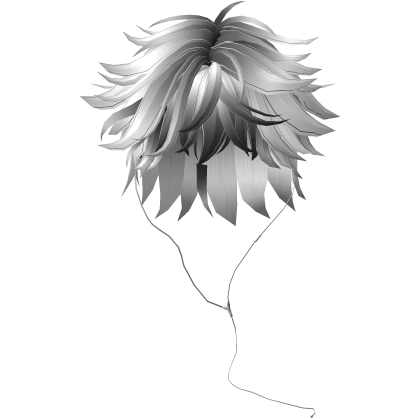 Y2K emo boy with headphones, white gray hair