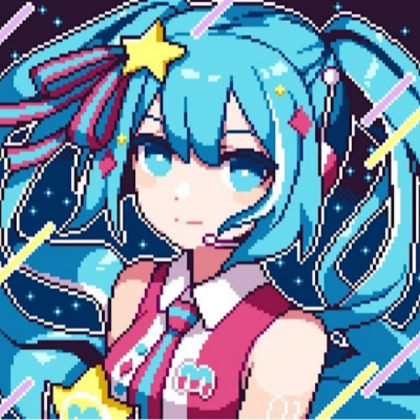 Hatsune Miku | Blue | Pixel | Kawaii | Anime girl Roblox decal