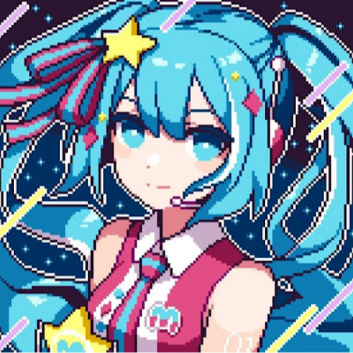 Hatsune Miku | Blue | Pixel | Kawaii | Anime girl Roblox decal
