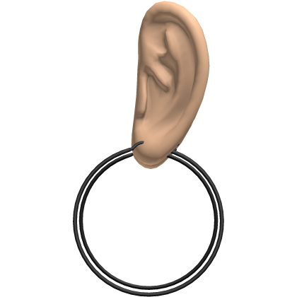 Black Thin Hoop Earrings Ears