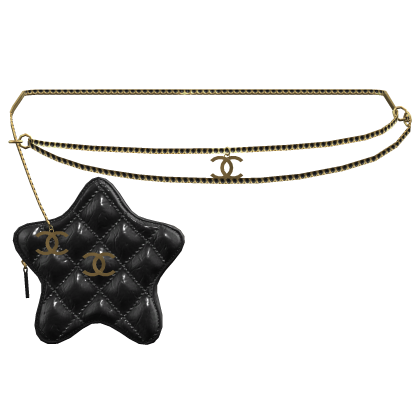 Black Cstar Quilted Waist Bag Gold Roblox item