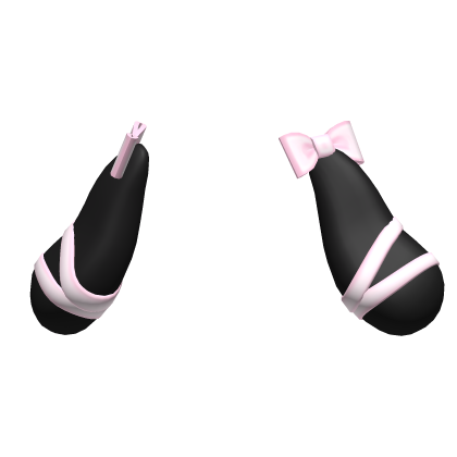 cute black and pink droopy bunny ears Roblox item