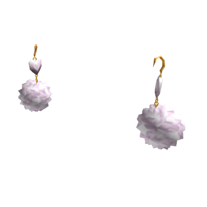 Fluffy Heart Earrings in White