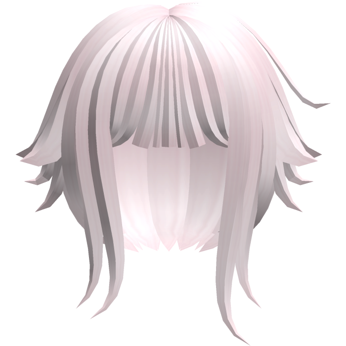 fluffy messy moe short hair w tufts in pastel pink