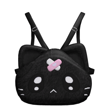 cute black cat bag with bandaid