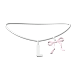 3.0 Silver Initial Necklace L with Bow ♡