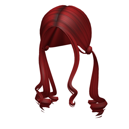 -',ৎ Low Curly Fairytale Pigtails in Red