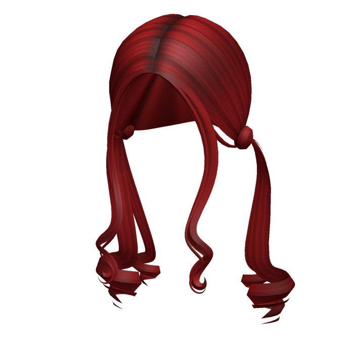 -',ৎ Low Curly Fairytale Pigtails in Red