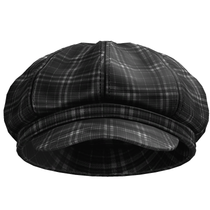 Trendy Aesthetic Beret (Black Gingham) Roblox item
