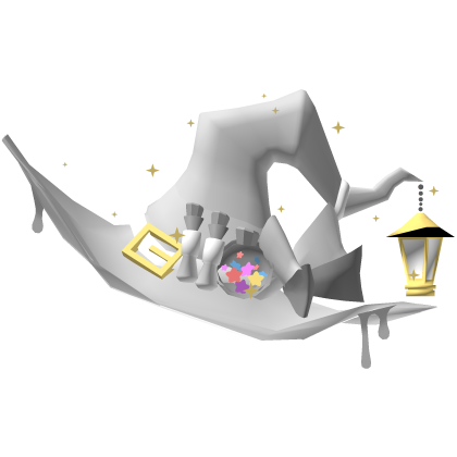 White Witch Hat with Potions & Bows