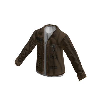 Open Button Up & Layered Tee (Brown)