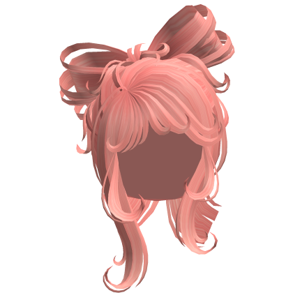 Short Cute Bow Shaped Ponytail Hair - Peach Roblox item