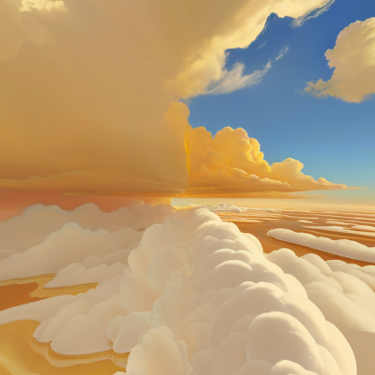 Golden Yellow Cloud Sky
