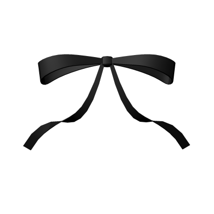 black back hair bow with fluttering tails Roblox item