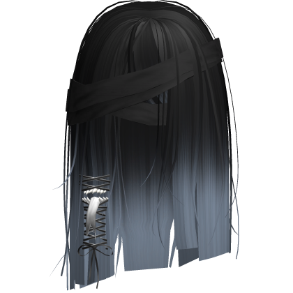 Creepy Black Blue Short Monster Hair Bandages Roblox item