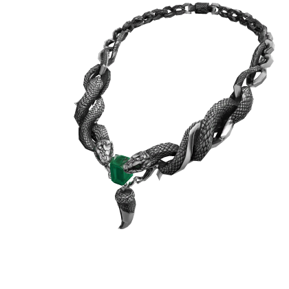 Emerald Serpent Fang Chain