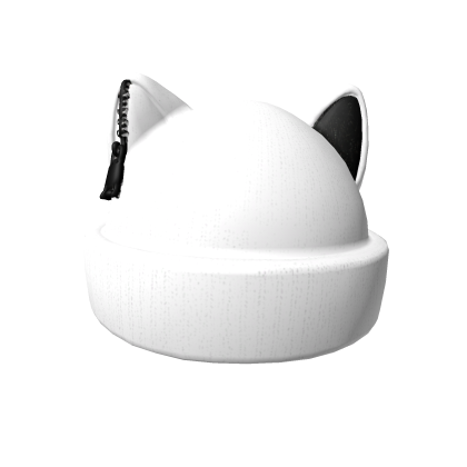 White zip kitty beanie
