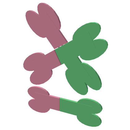 Zombie and Bones Green and Pink Clip