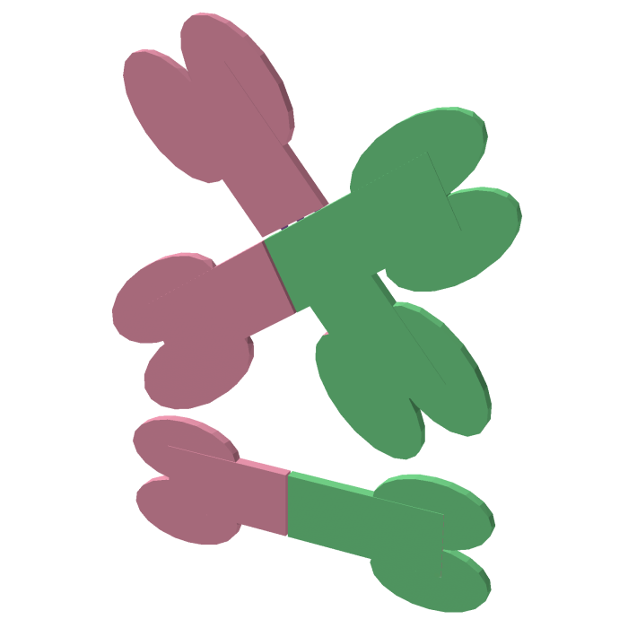 Zombie and Bones Green and Pink Clip