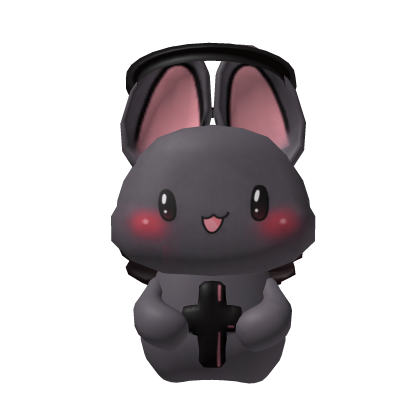Black bunny angel plush