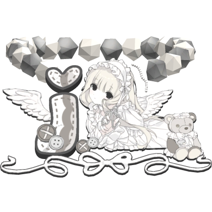 ♡ cute white angel beaded j initial necklace