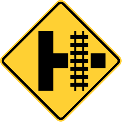 Three-Way Crossing on Right Sign Roblox decal