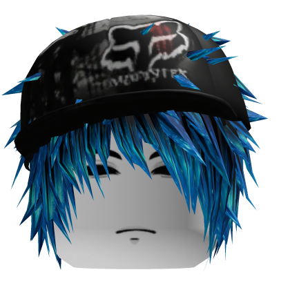 blue hair vkei with dashie of y2k side cap Roblox item