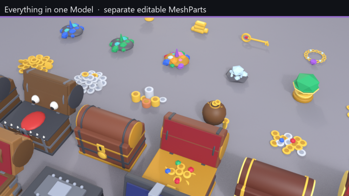 Stylized Chest Loot Pack x30 Treasure Coins Gem preview 2