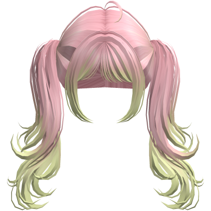 Flowy Long Igari Lolita Pigtails (Pink&Green) Roblox item