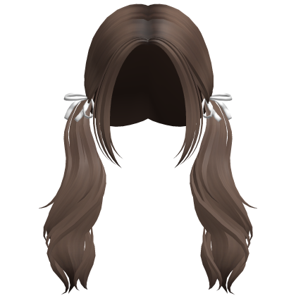 Cute Curled Adorable Pigtails w/ Bow (Light Brown) Roblox item