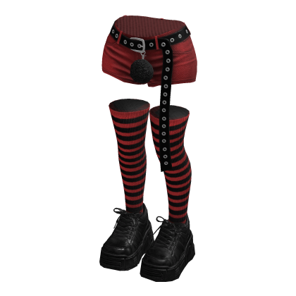 Stylish Shorts Hanging Belt (Red Black)