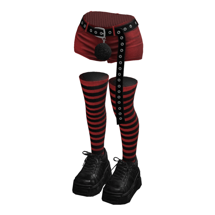 Stylish Shorts Hanging Belt (Red Black)
