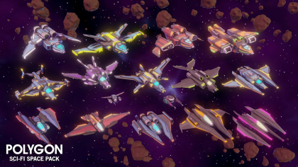 Polygon Sci-Fi Space Ships preview 3