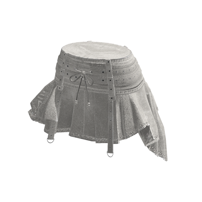 Y2K Goth Pleated Skirt w/ Buckle Straps (White)