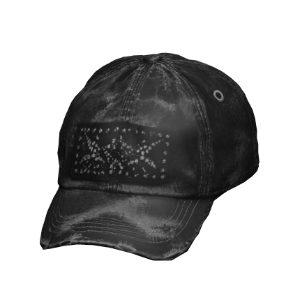 Y2K Washed Black Rhinestone Cap