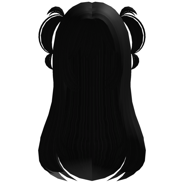 Cute Doll Long Straight Hair W Pigtails Black ♥