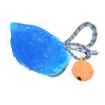 Glowing Kemono Tail with Shimenawa and Bell – blue