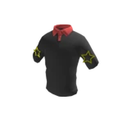 Black Shirt With Stars And Red Collar preview 1