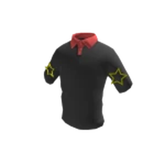 Black Shirt With Stars And Red Collar preview 1
