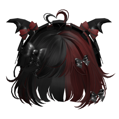 Goth Bob w/Maid Headband (Black&Red)