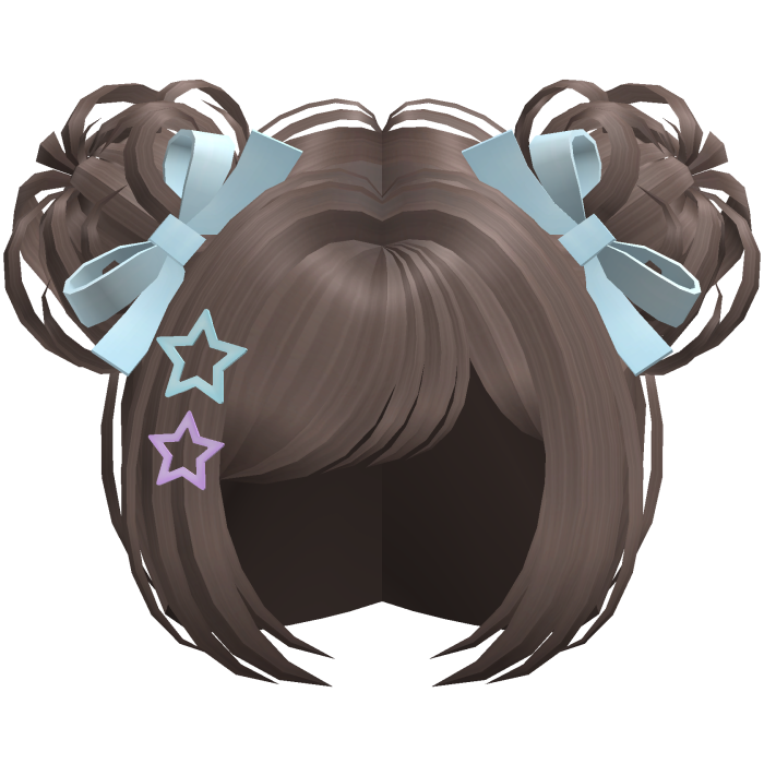 Cute Kawaii Starry Space Buns in Brown