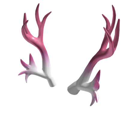 White and Pink metallic gradient antlers (PBR) Roblox item