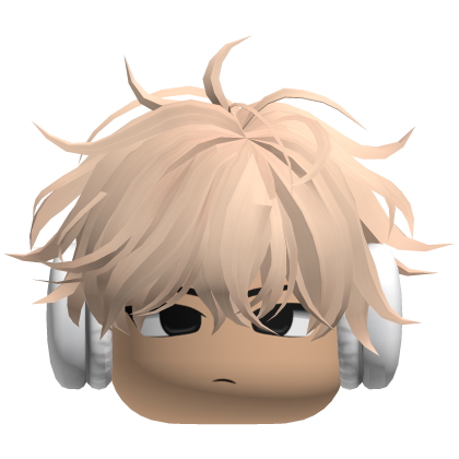 Messy Emo Boy Headphones w Face (Blonde)