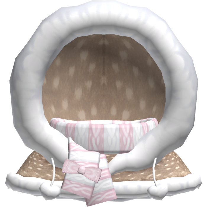 Cute Kawaii Cozy Winter Hood w Scarf in Fawn