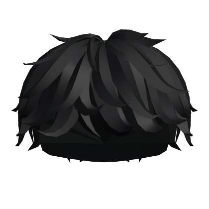 Black Fluffy Messy Boy Hair Roblox item
