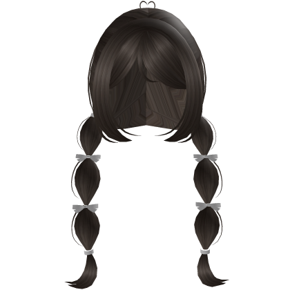adorable cute heart bow pigtails hairstyle [brown]