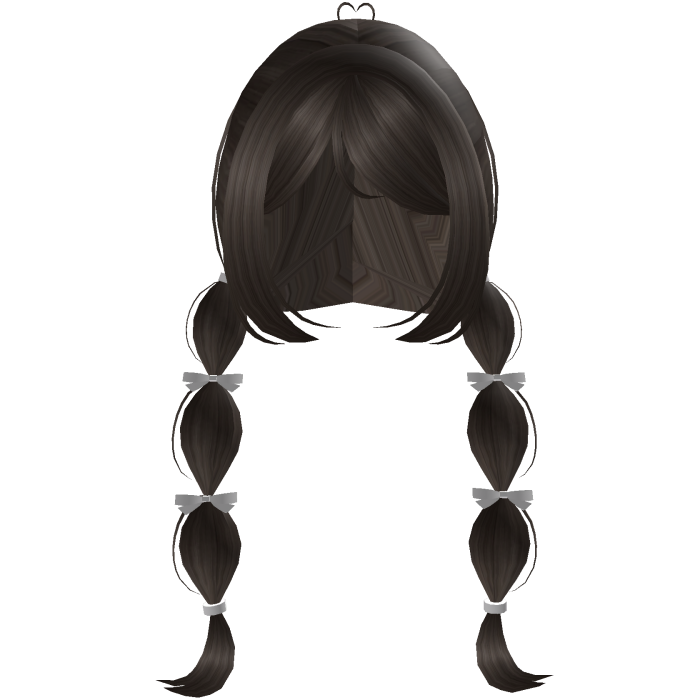 adorable cute heart bow pigtails hairstyle [brown]