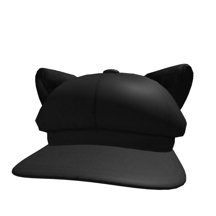 Cute Paper Boy Hat With Cat Ears In Black