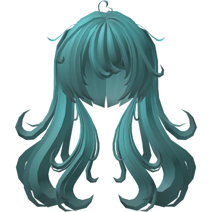 cute swirly pigtails in teal Roblox item