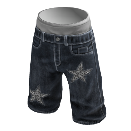 Leopard Star Jorts - white thumbnail